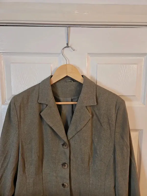 Vintage Style New Look Khaki Longline Blazer Jacket Size 16 - Image 3