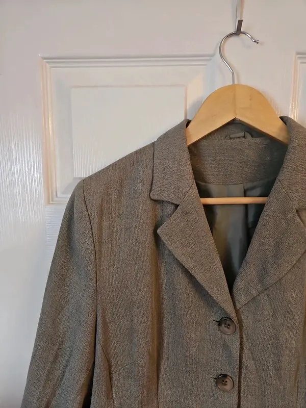 Vintage Style New Look Khaki Longline Blazer Jacket Size 16 - Image 5