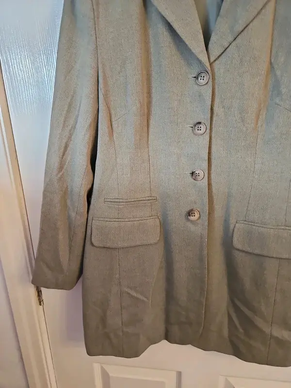 Vintage Style New Look Khaki Longline Blazer Jacket Size 16 - Image 7