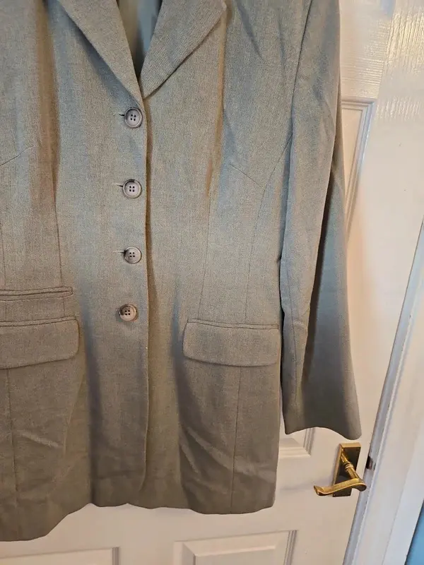 Vintage Style New Look Khaki Longline Blazer Jacket Size 16 - Image 8