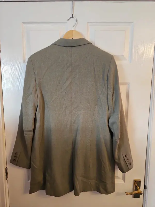 Vintage Style New Look Khaki Longline Blazer Jacket Size 16 - Image 9