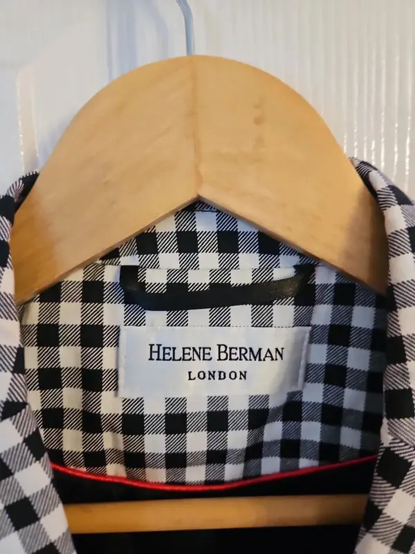 Helene Berman London Black White Houndstooth Check Blazer Jacket Size 8 - Image 5
