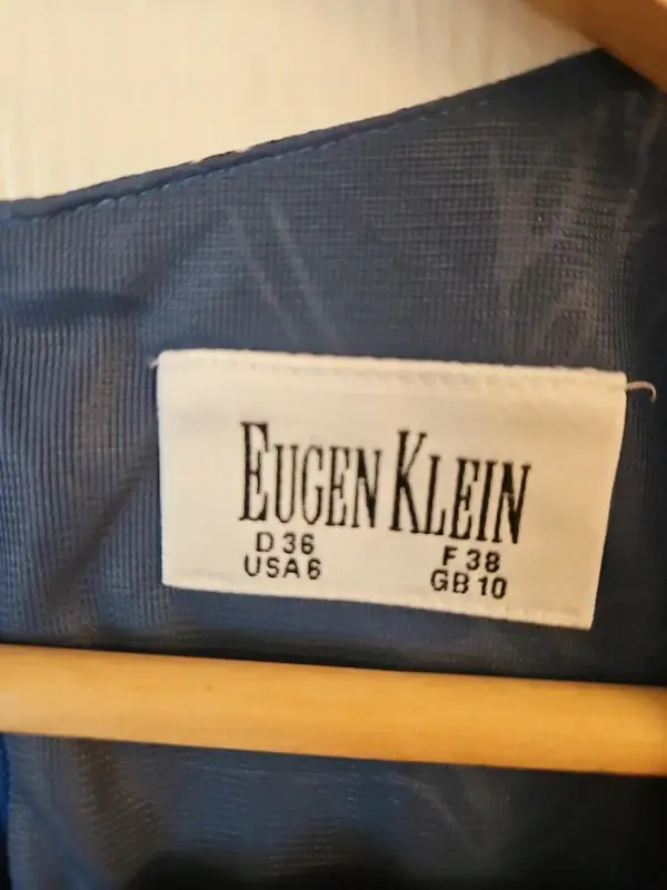 Eugen Klein Vintage Blue Abstract Print Dress Size 10 - Image 5