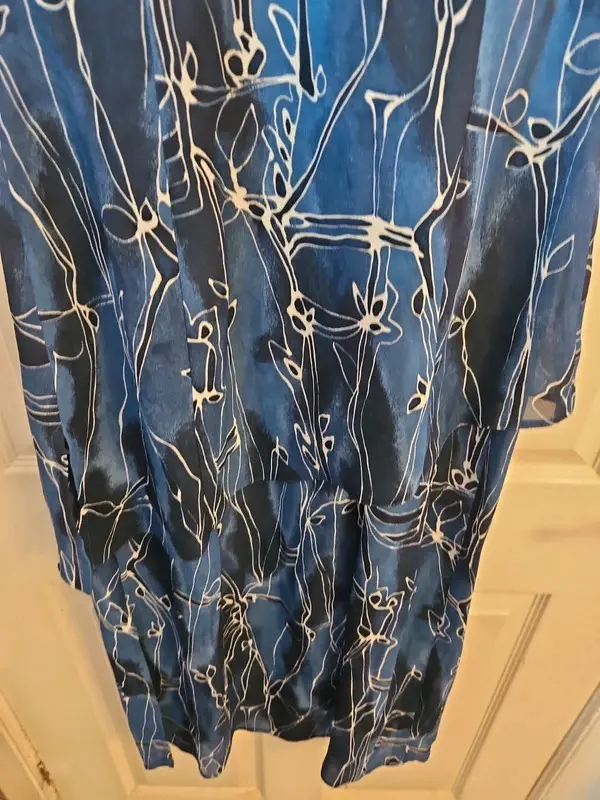 Eugen Klein Vintage Blue Abstract Print Dress Size 10 - Image 9