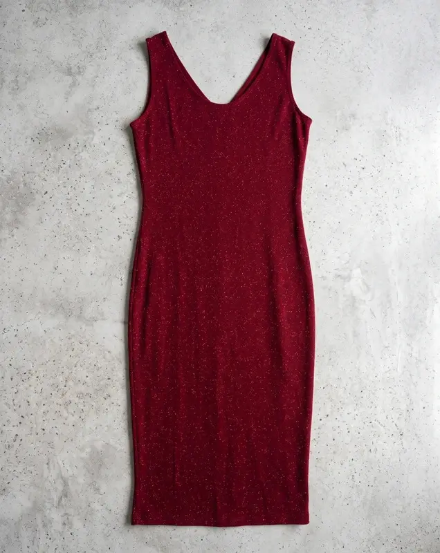 Vintage Richards Red Sequin Sparkle Midi Dress Size 14