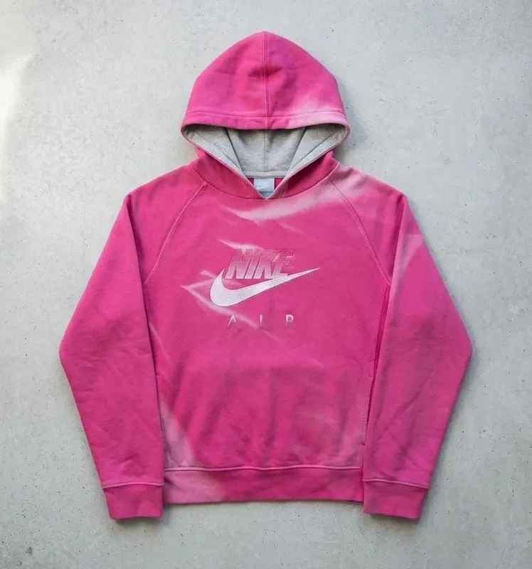 Vintage Nike Y2K Pink Tie-Dye Pullover Hoodie Size M