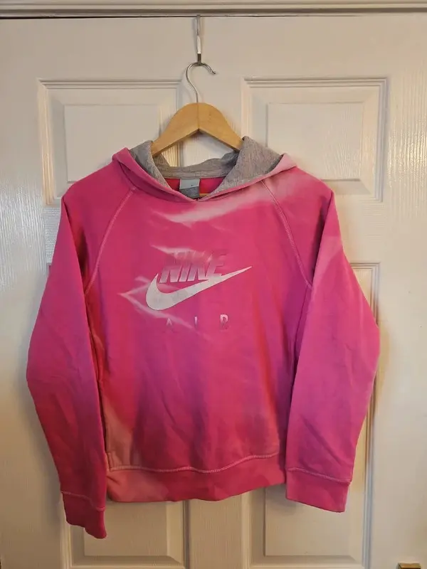 Vintage Nike Y2K Pink Tie-Dye Pullover Hoodie Size M - Image 2