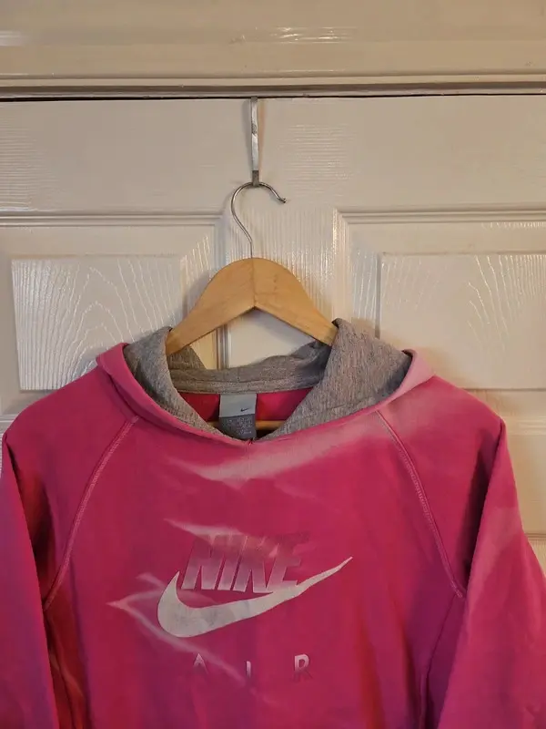 Vintage Nike Y2K Pink Tie-Dye Pullover Hoodie Size M - Image 3