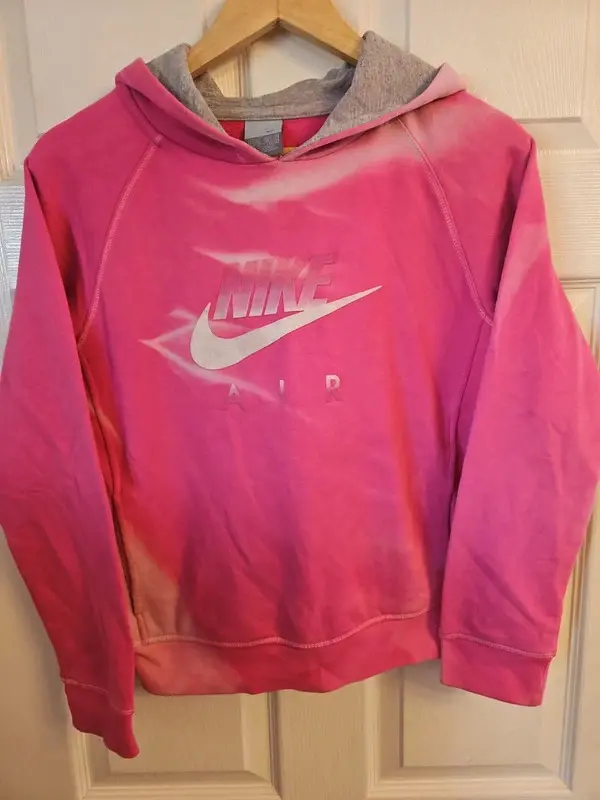 Vintage Nike Y2K Pink Tie-Dye Pullover Hoodie Size M - Image 4