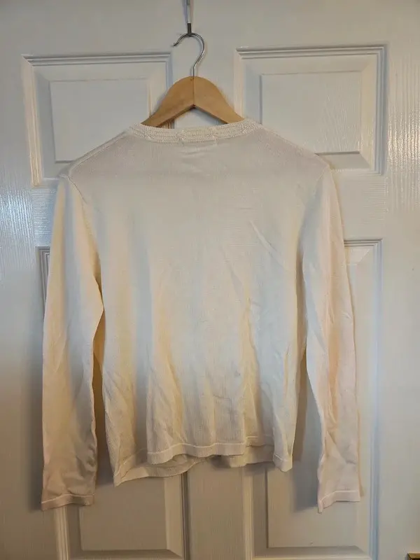 M&S Cream Fine Knit Cardigan with Cable Knit Detail - Image 7