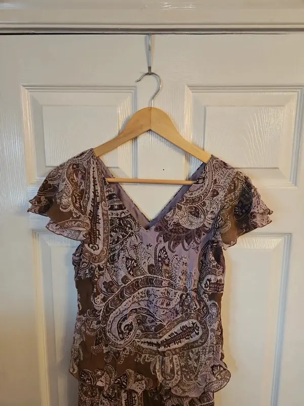 Vintage CC Country Casuals 100% Silk Paisley Midi Maxi Dress UK 12 Boho Y2K - Image 3