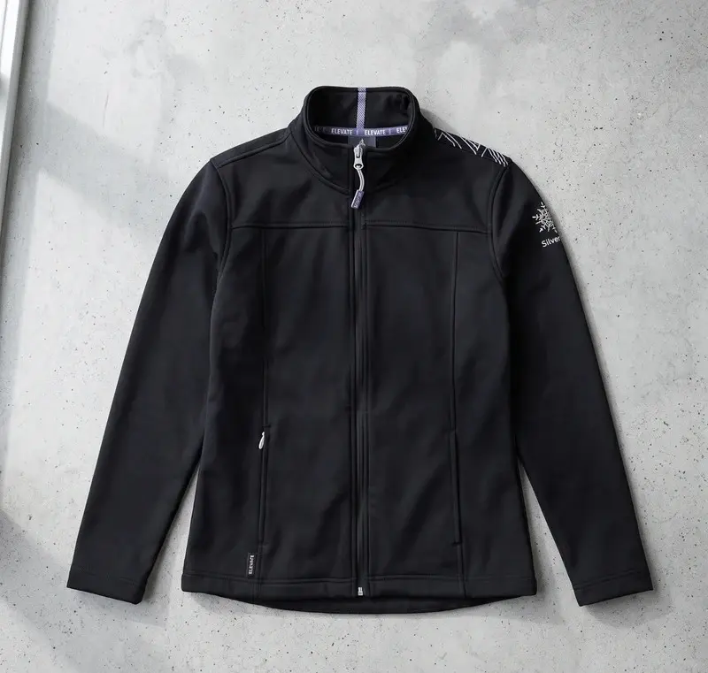 Elevate Womens Black Soft Shell Jacket Fleece Lined Snowflake S/P