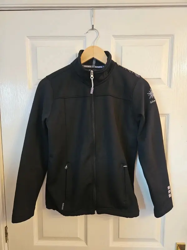 Elevate Womens Black Soft Shell Jacket Fleece Lined Snowflake S/P - Image 2