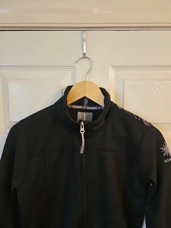 Elevate Womens Black Soft Shell Jacket Fleece Lined Snowflake S/P - Image 3