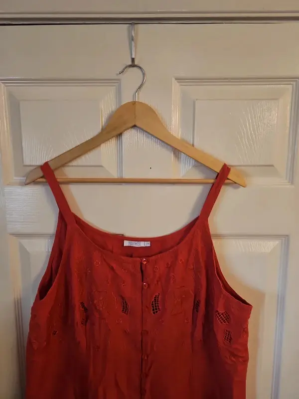 Bluemist Coral Linen Blend Corset Back Midi Dress Size 24 - Image 3