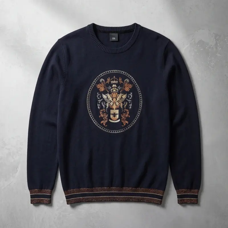 River Island Black Crest Embroidered Jumper Size XS