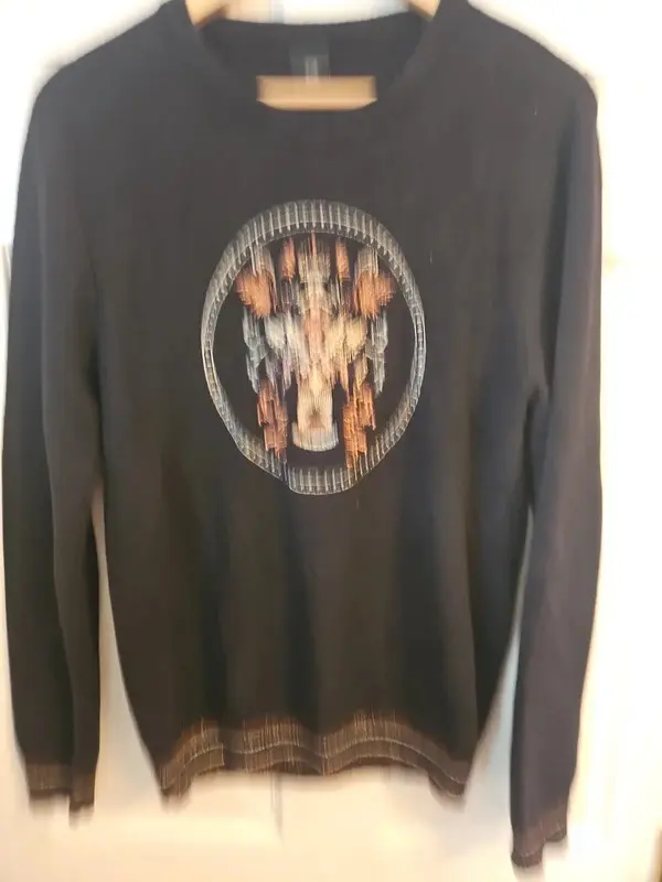 River Island Black Crest Embroidered Jumper Size XS - Image 4