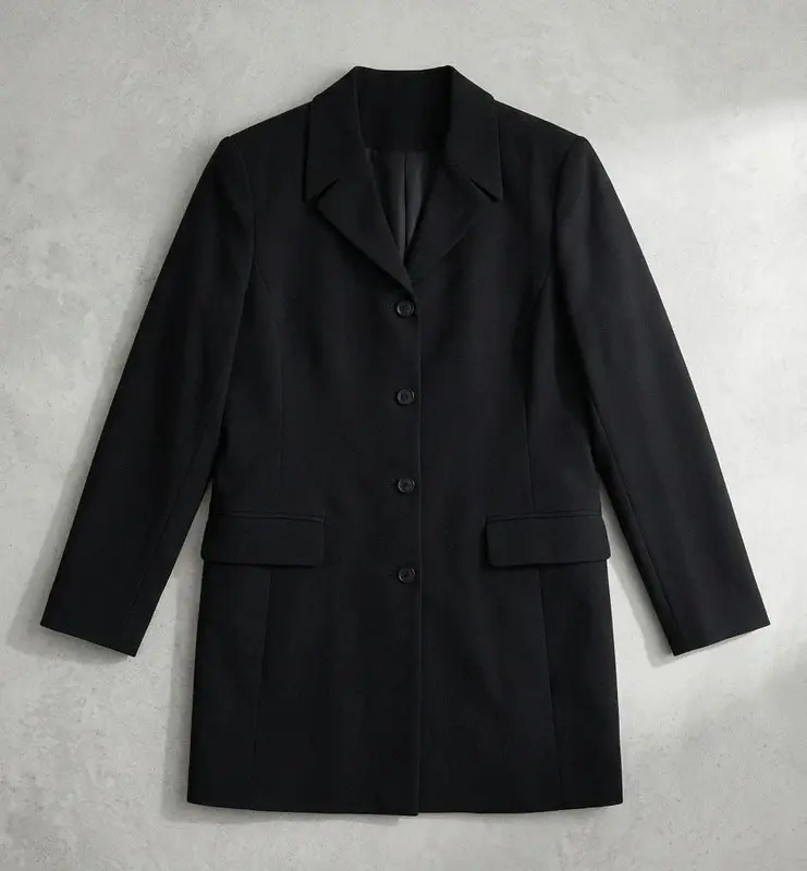 New Look Black Longline Tailored Blazer Jacket Size 18 Old Label