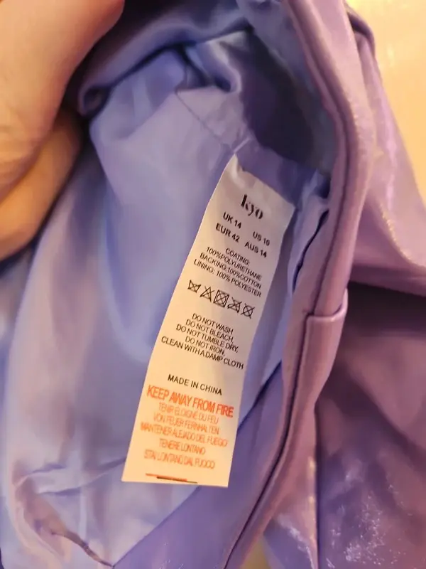 KYO Lilac Faux Leather Cropped Jacket Blazer Size 14 NWT - Image 8