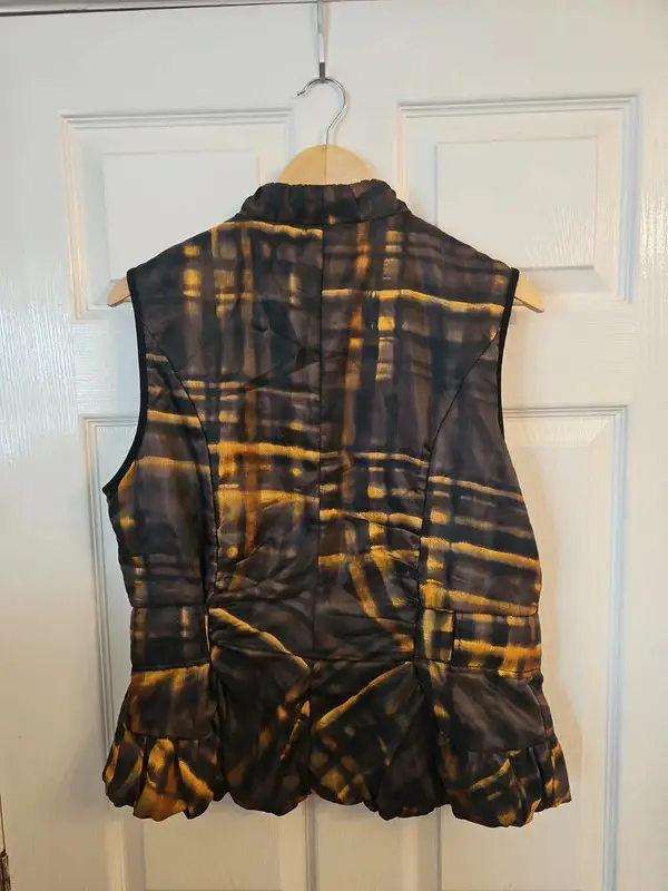 Tuzzi Black Gold Abstract Padded Gilet Waistcoat Size 14 - Image 8