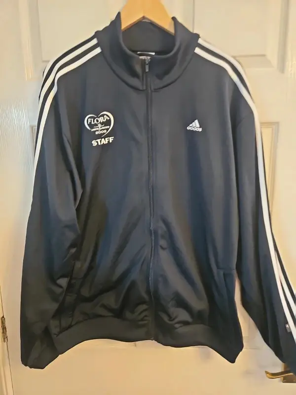 Adidas Men's Black 3 Stripe FLORA Staff London Marathon 2006 Track Jacket L - Image 4