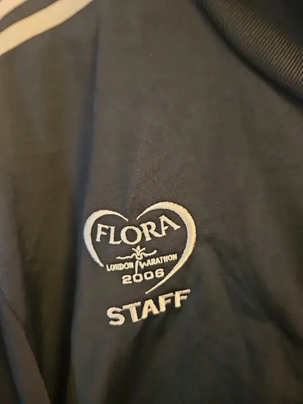 Adidas Men's Black 3 Stripe FLORA Staff London Marathon 2006 Track Jacket L - Image 5