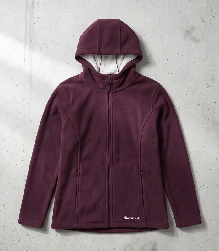 Peter Storm Womens Purple Fleece Lined Hooded Jacket Size 8