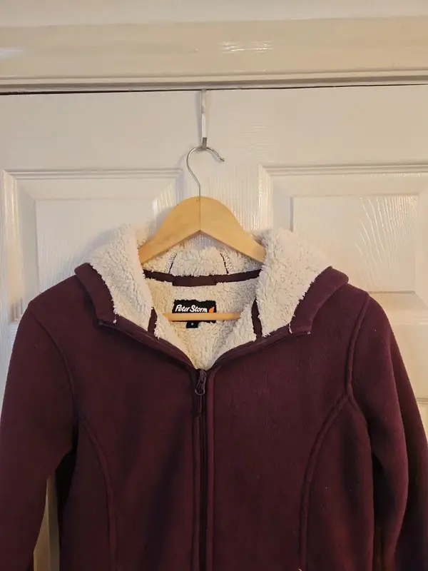 Peter Storm Womens Purple Fleece Lined Hooded Jacket Size 8 - Image 3