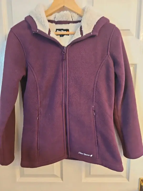 Peter Storm Womens Purple Fleece Lined Hooded Jacket Size 8 - Image 4