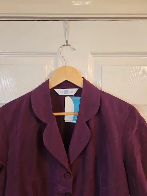 New Look Purple Short Sleeve Tailored Blazer Jacket Size 16 NWT - Image 3