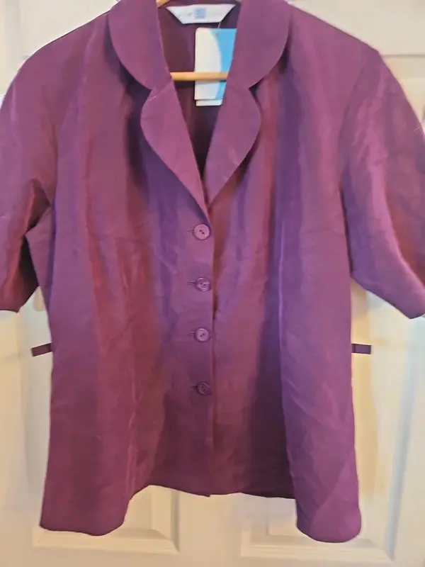 New Look Purple Short Sleeve Tailored Blazer Jacket Size 16 NWT - Image 4