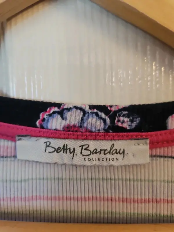 Betty Barclay Collection Floral Striped Top T-Shirt Best Fit - UK 10-12 - Image 5