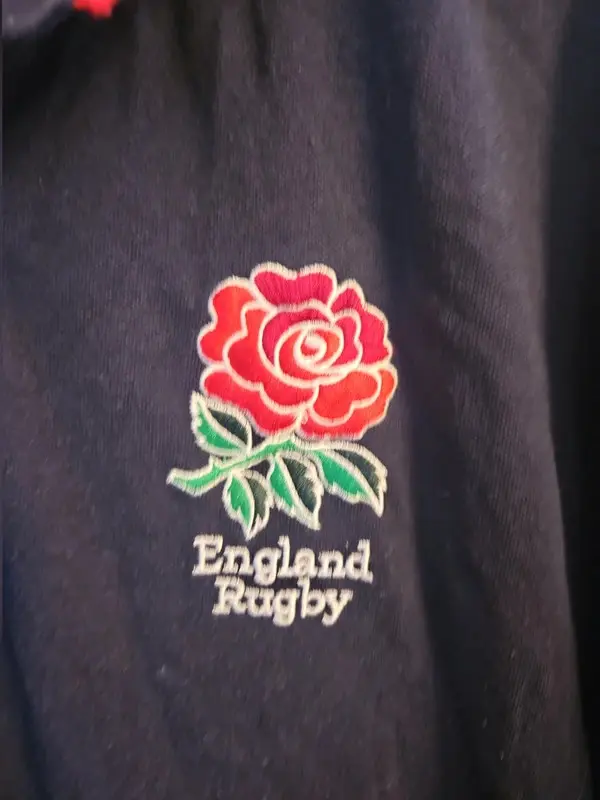 England Rugby Navy Polo Shirt Red Rose XXL 2XL Official Licensed - Image 5