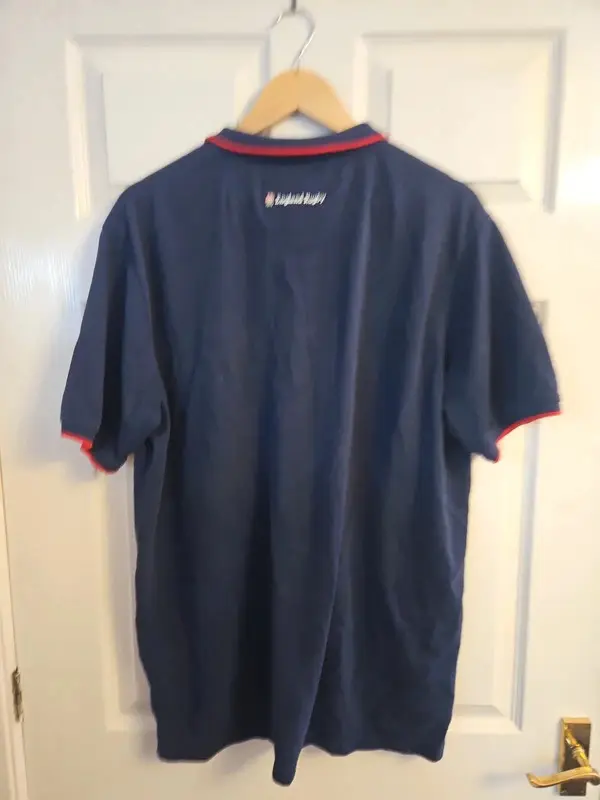 England Rugby Navy Polo Shirt Red Rose XXL 2XL Official Licensed - Image 7