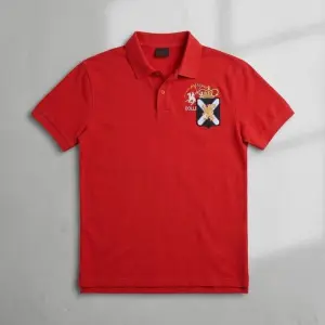 La Martina Red Polo Shirt 100% Cotton Embroidered Crest XL