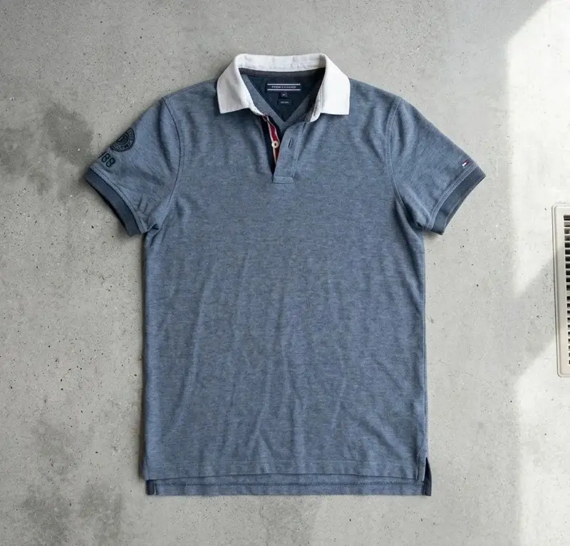 Tommy Hilfiger Blue Navy Slim Fit Polo Shirt Size S 100% Cotton
