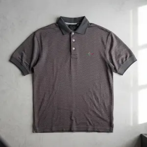 Greg Norman Grey Patterned Polo Shirt 100% Cotton Golf Top M