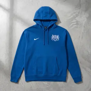 Nike Blue Embroidered Crest Hoodie Pullover Mens L Manchester