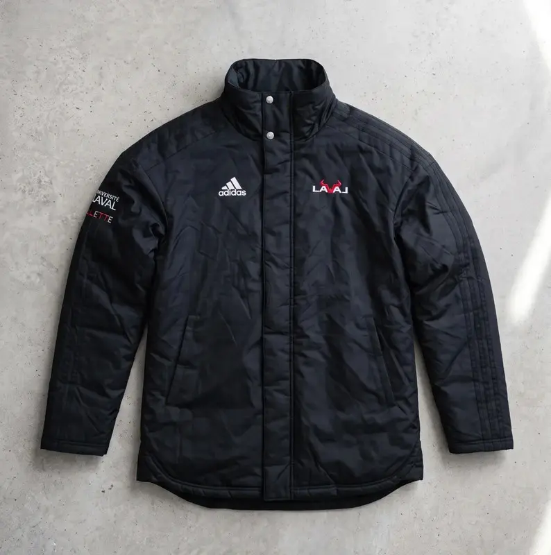 Adidas Université Laval Black Padded Jacket Coat Size S