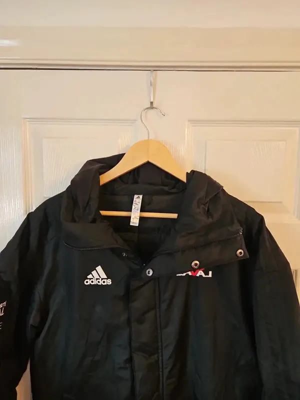 Adidas Université Laval Black Padded Jacket Coat Size S - Image 3