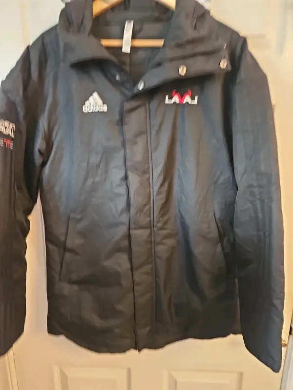 Adidas Université Laval Black Padded Jacket Coat Size S - Image 4
