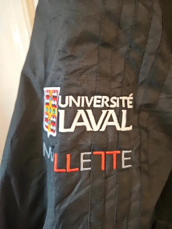 Adidas Université Laval Black Padded Jacket Coat Size S - Image 7