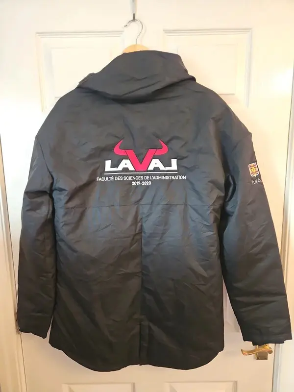 Adidas Université Laval Black Padded Jacket Coat Size S - Image 8