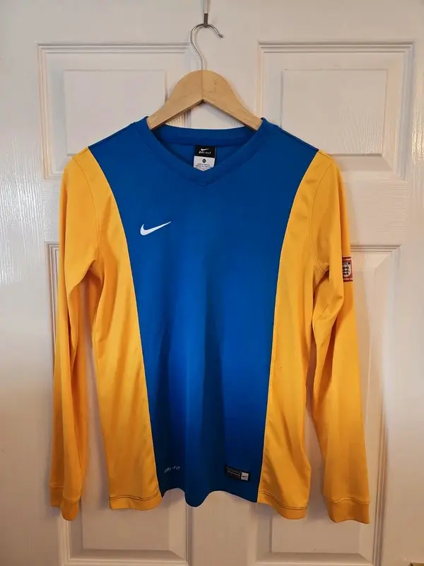Nike Dri-FIT FA Charter Standard Football Top Blue Yellow XL - Image 2