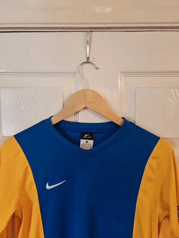 Nike Dri-FIT FA Charter Standard Football Top Blue Yellow XL - Image 3