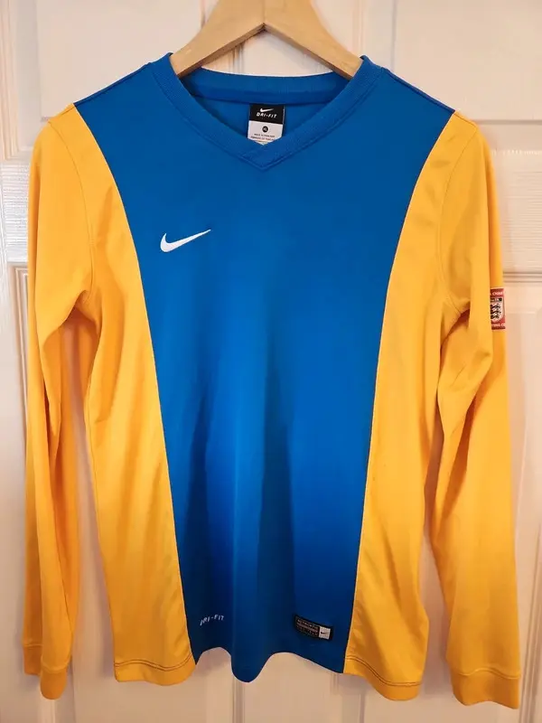 Nike Dri-FIT FA Charter Standard Football Top Blue Yellow XL - Image 4