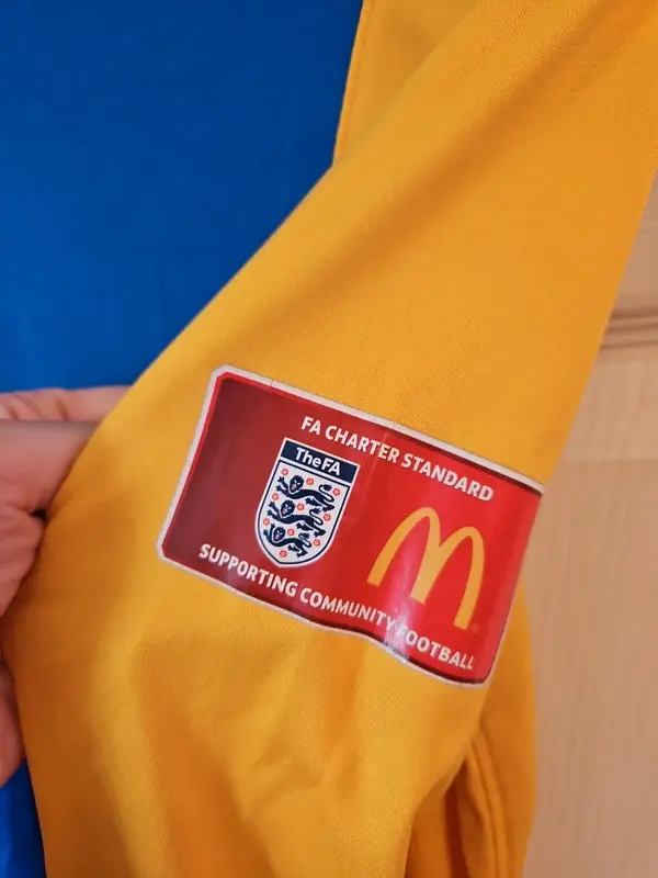 Nike Dri-FIT FA Charter Standard Football Top Blue Yellow XL - Image 6