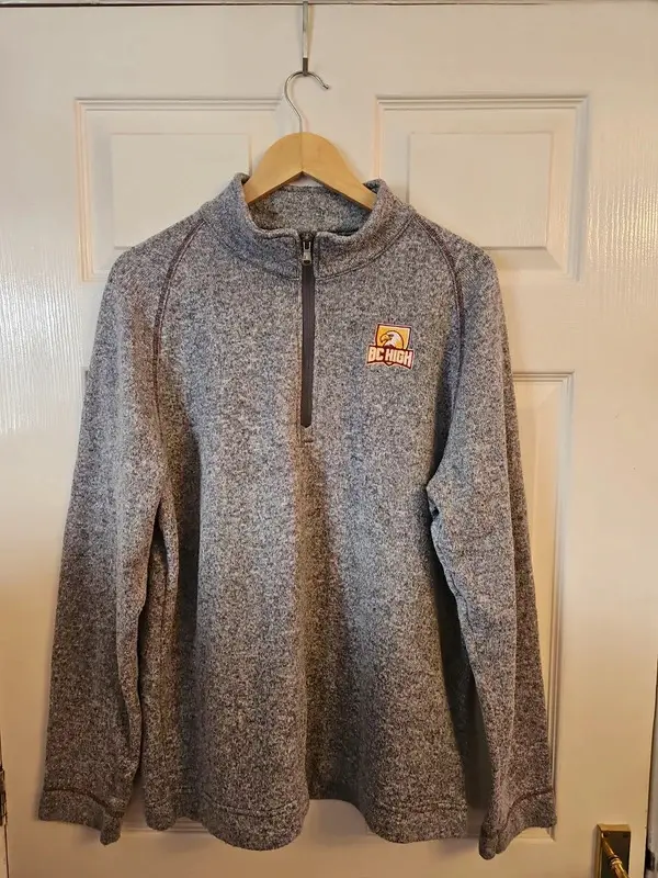 Champion BC High Quarter Zip Sweatshirt Grey Size L - Image 2