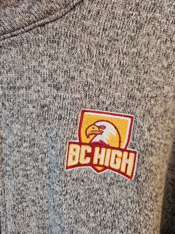 Champion BC High Quarter Zip Sweatshirt Grey Size L - Image 5