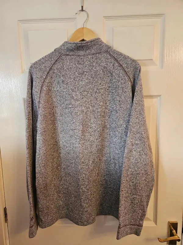 Champion BC High Quarter Zip Sweatshirt Grey Size L - Image 7